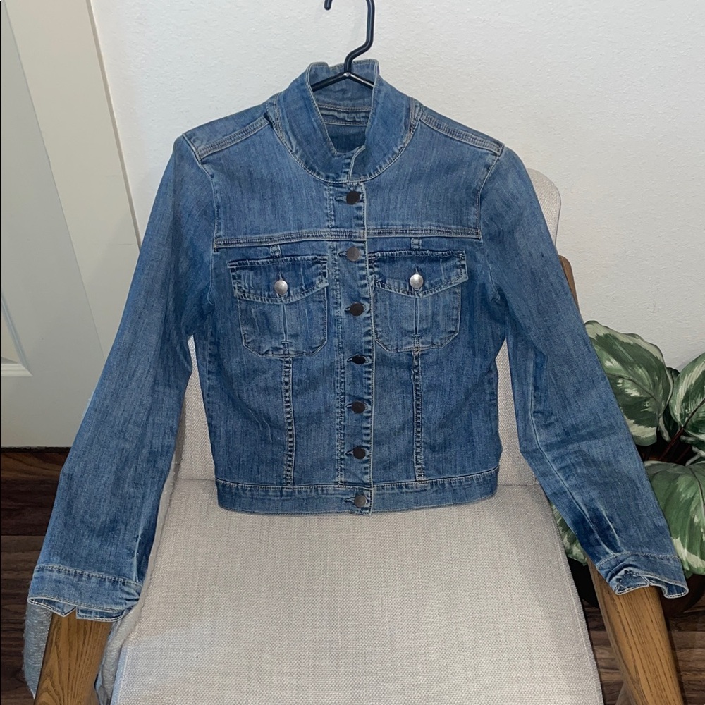 Blue Denim Jean Jacket with Button Front